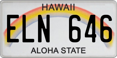 HI license plate ELN646