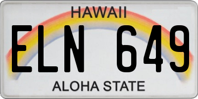 HI license plate ELN649