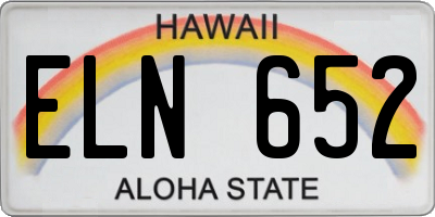 HI license plate ELN652