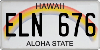 HI license plate ELN676