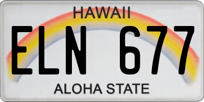 HI license plate ELN677