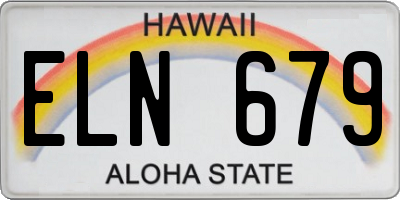 HI license plate ELN679