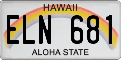 HI license plate ELN681