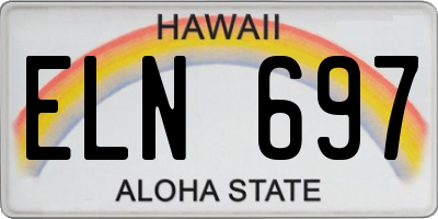 HI license plate ELN697