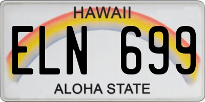 HI license plate ELN699
