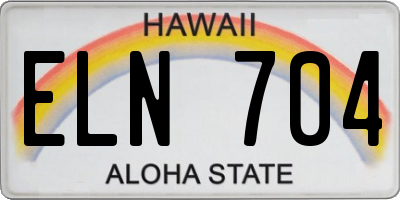 HI license plate ELN704