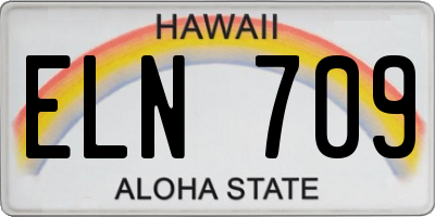 HI license plate ELN709