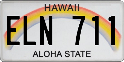 HI license plate ELN711