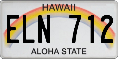 HI license plate ELN712