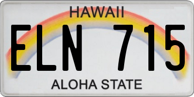 HI license plate ELN715