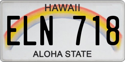 HI license plate ELN718