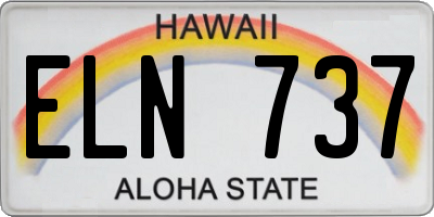 HI license plate ELN737