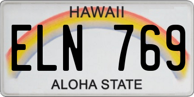 HI license plate ELN769