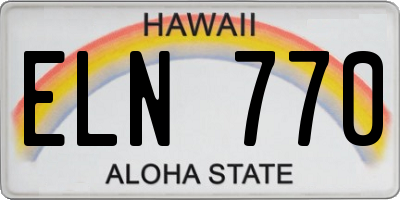 HI license plate ELN770