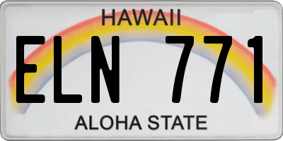 HI license plate ELN771
