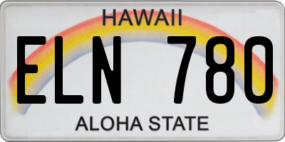 HI license plate ELN780