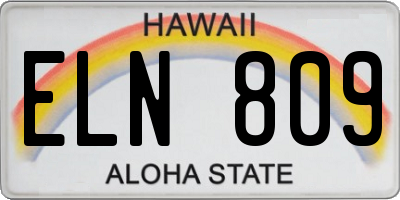 HI license plate ELN809