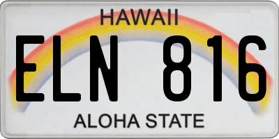 HI license plate ELN816