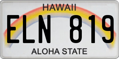 HI license plate ELN819