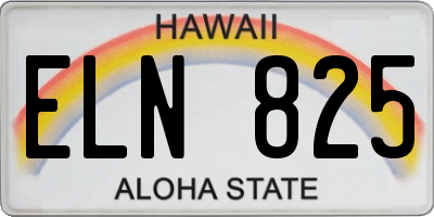 HI license plate ELN825