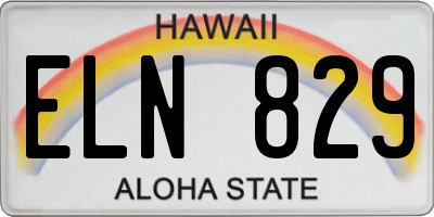 HI license plate ELN829