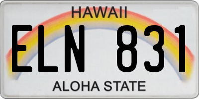 HI license plate ELN831