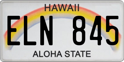 HI license plate ELN845