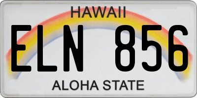 HI license plate ELN856
