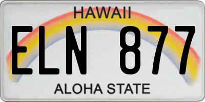 HI license plate ELN877