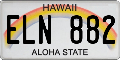 HI license plate ELN882