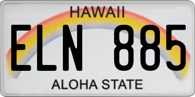 HI license plate ELN885