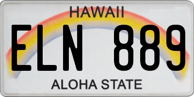 HI license plate ELN889