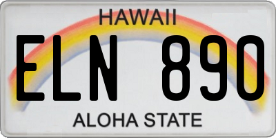 HI license plate ELN890
