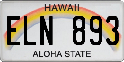 HI license plate ELN893