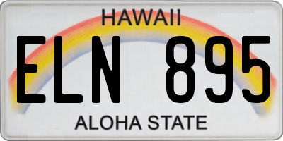 HI license plate ELN895