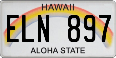 HI license plate ELN897