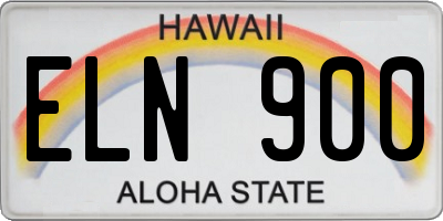 HI license plate ELN900