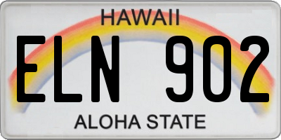 HI license plate ELN902
