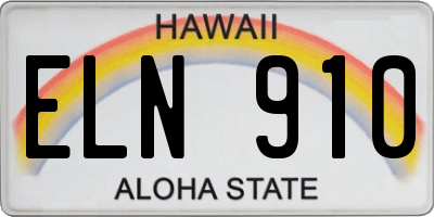 HI license plate ELN910