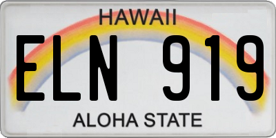 HI license plate ELN919