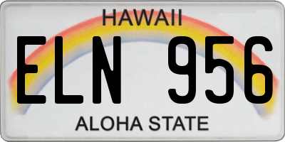 HI license plate ELN956