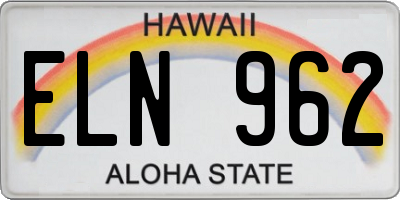 HI license plate ELN962
