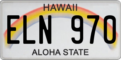 HI license plate ELN970