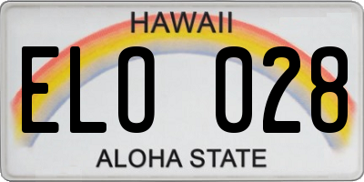 HI license plate ELO028