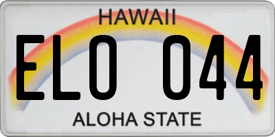 HI license plate ELO044