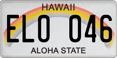 HI license plate ELO046