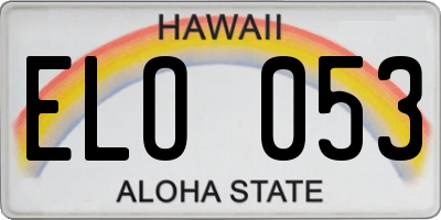 HI license plate ELO053