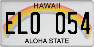 HI license plate ELO054