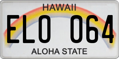 HI license plate ELO064