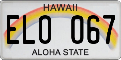 HI license plate ELO067